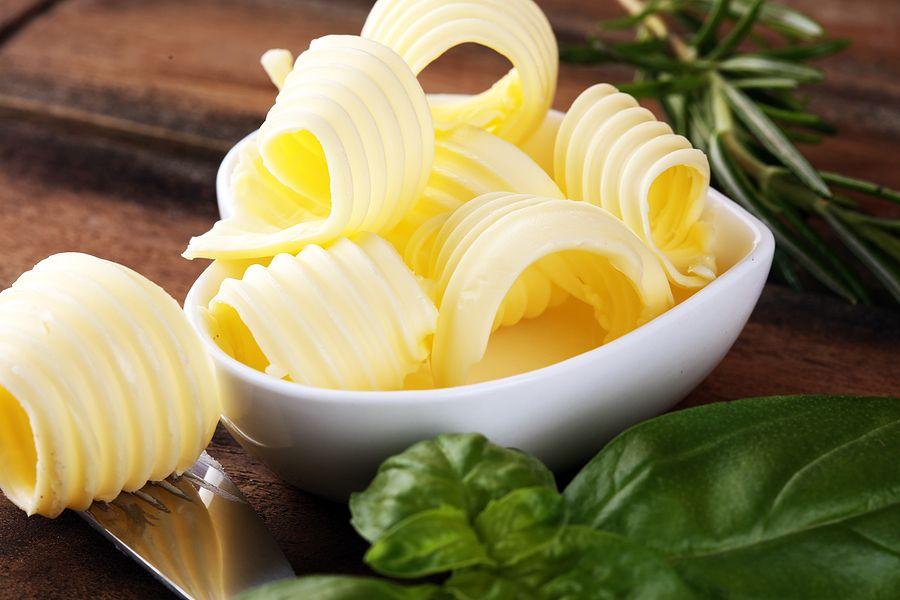 Butter Swirls. Margarine Or Spread, Fatty Natural Dairy Product. High-calorie Food For Cooking And E